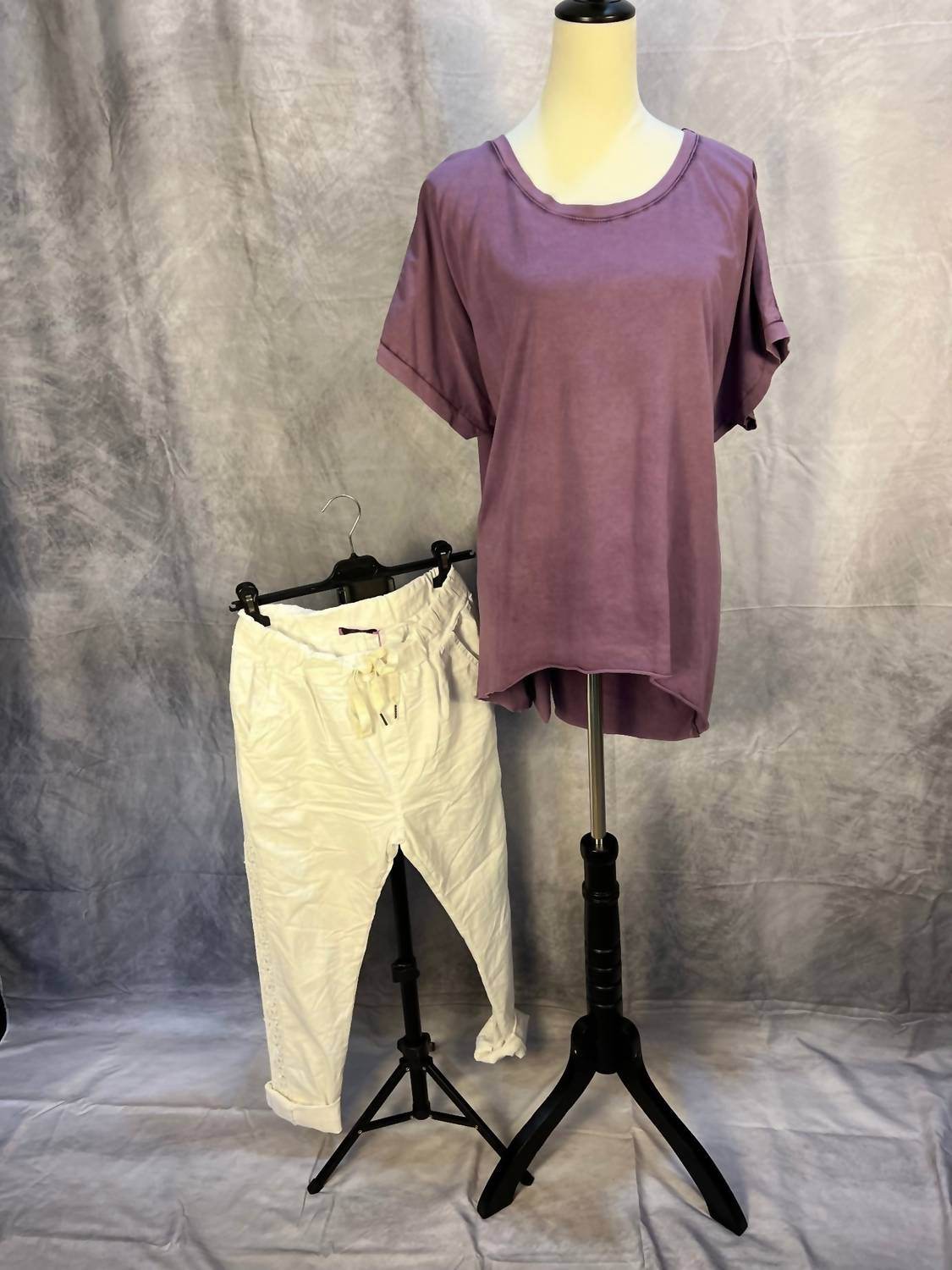 Urban Mangoz - Women's Cotton High Low Short-sleeve Washed Top - Rack Hunt