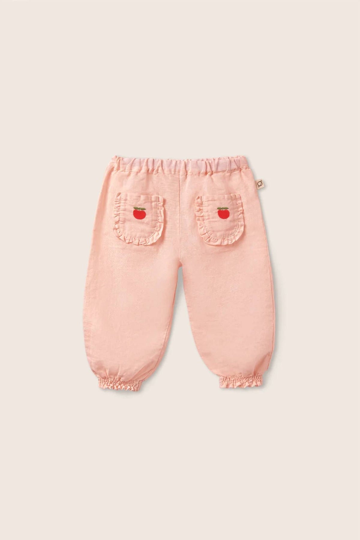Girls Cotton Linen Ruffle Pants