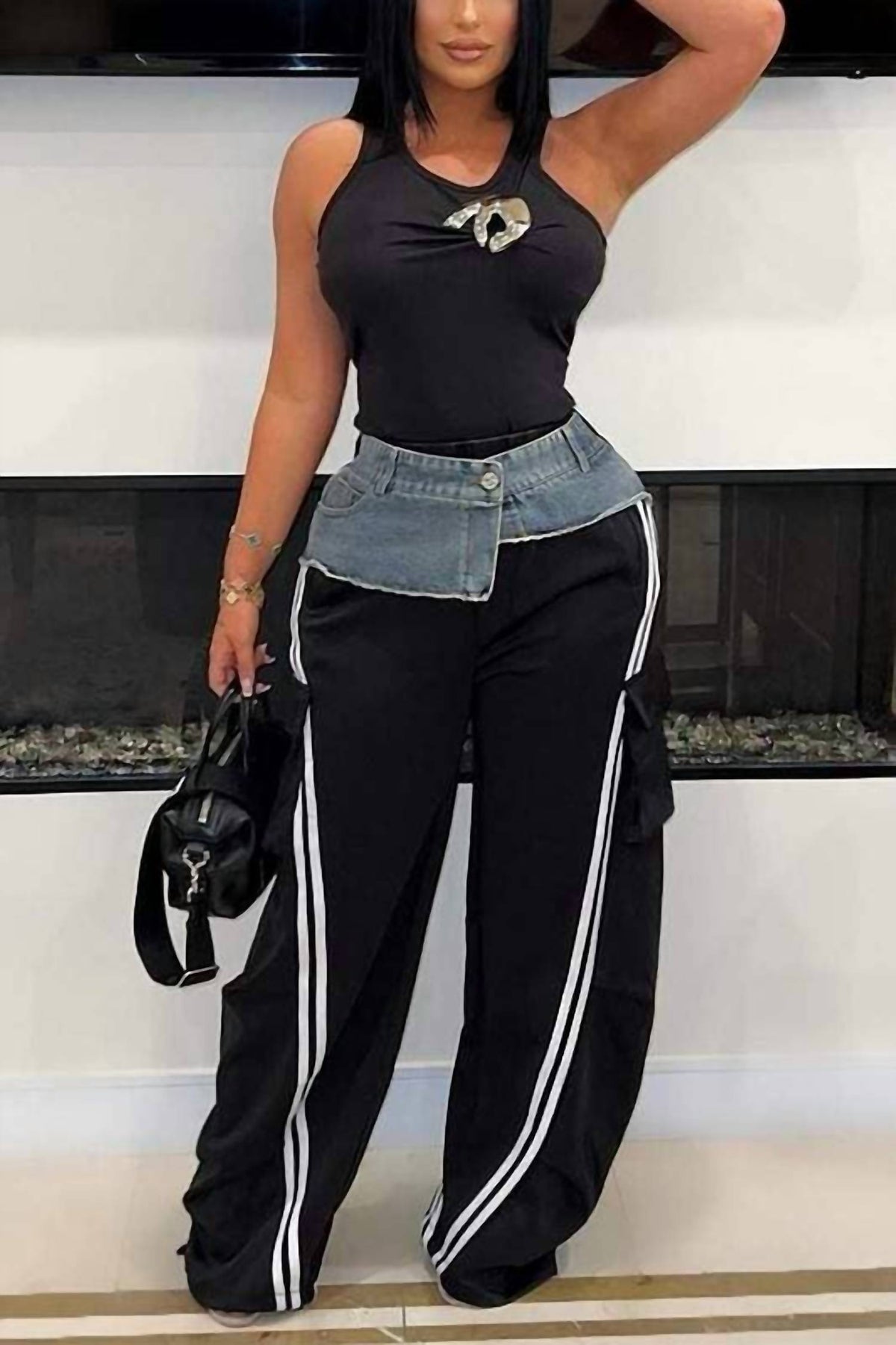 Two Tone Denim Pants