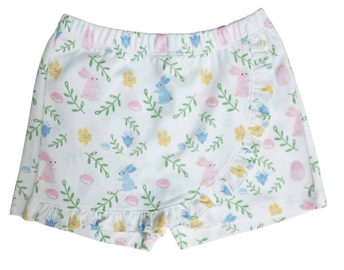 Girl's Skort Easter Floral with Bunnies