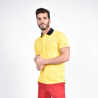 Double Sided Collar With Multi Colored Stripes Polo