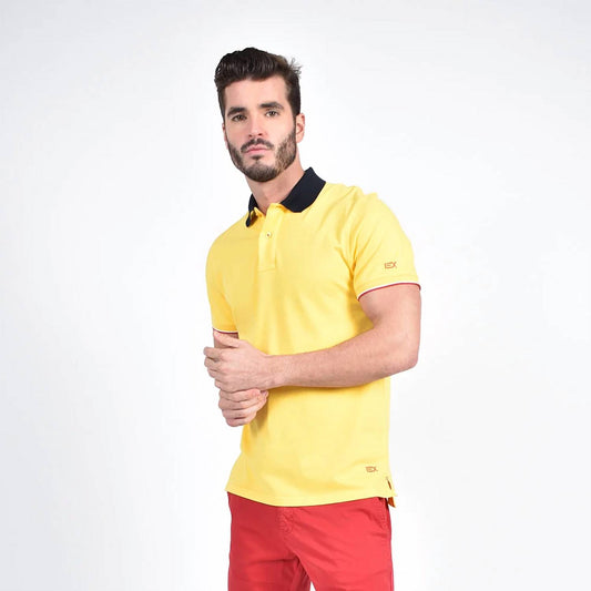 Double Sided Collar With Multi Colored Stripes Polo
