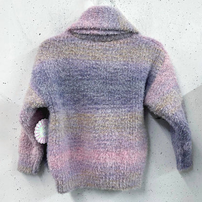 Plush Knit Sweater With Scarf