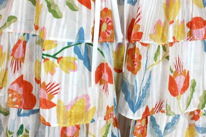 Flower Land Cotton Viscose Voile Mini Dress