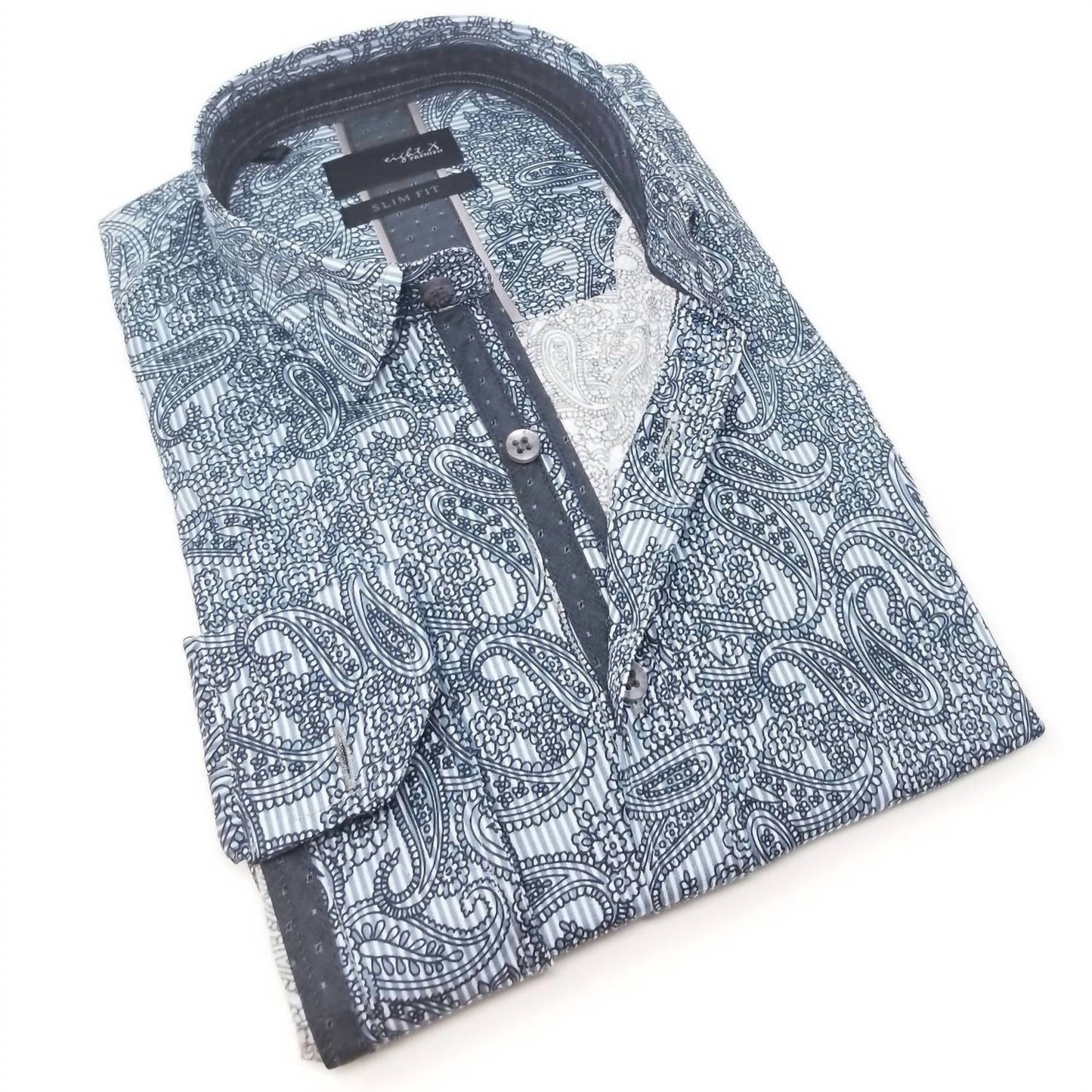 Sketch Paisley Button Down Shirt With Trim