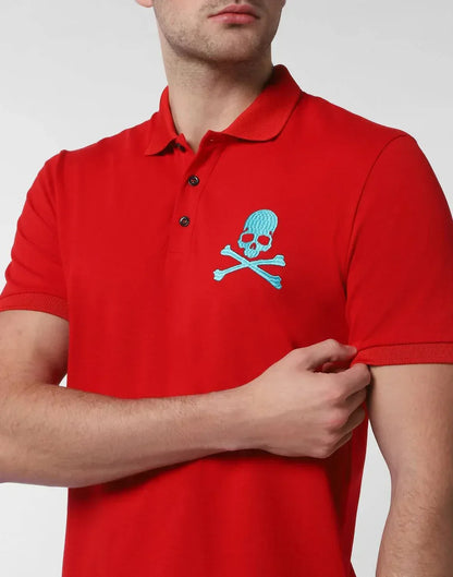 PHILIPP PLEIN - Embroidered Skull Bones Graphic Polo Shirt - Rack Hunt