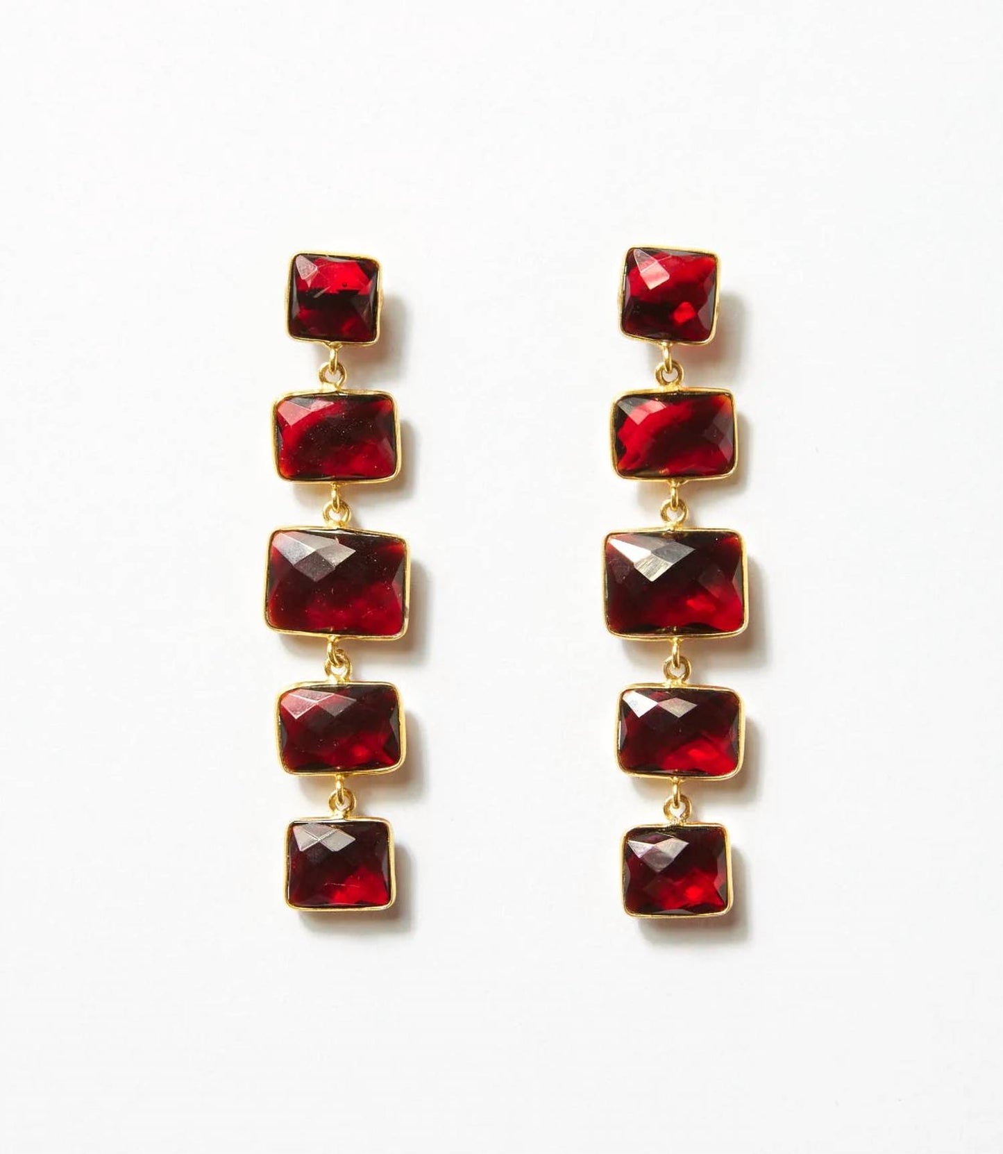 Women's Five Drop Gemstone Earrings