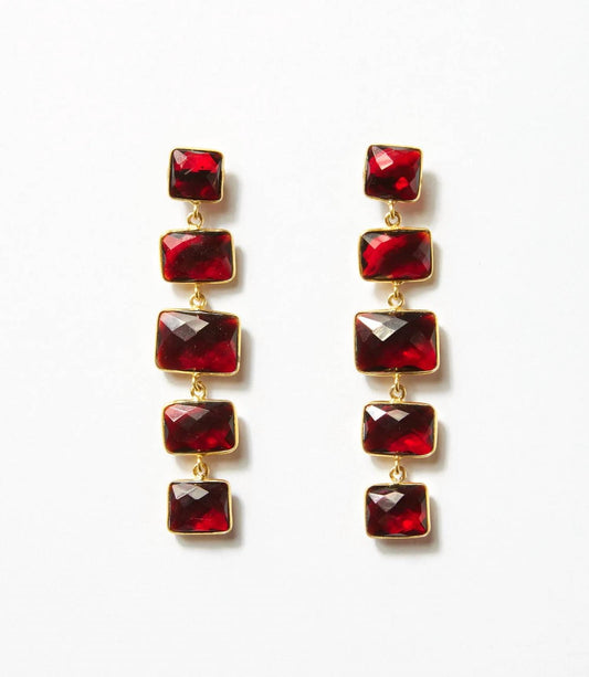 Women's Five Drop Gemstone Earrings