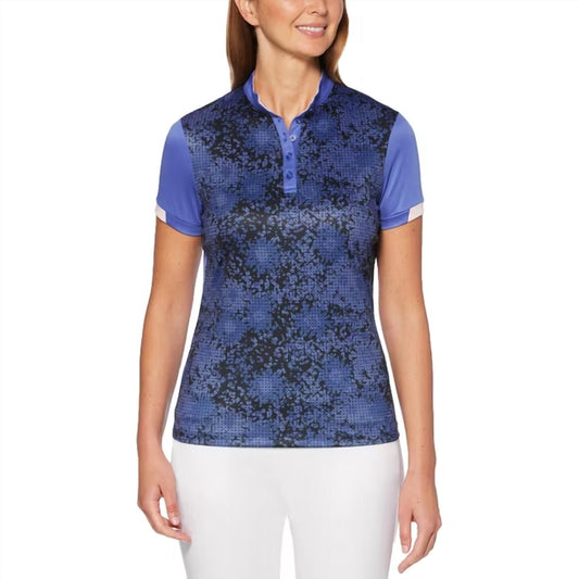 Women's Activewear Printed Short Sleeve Golf Polo