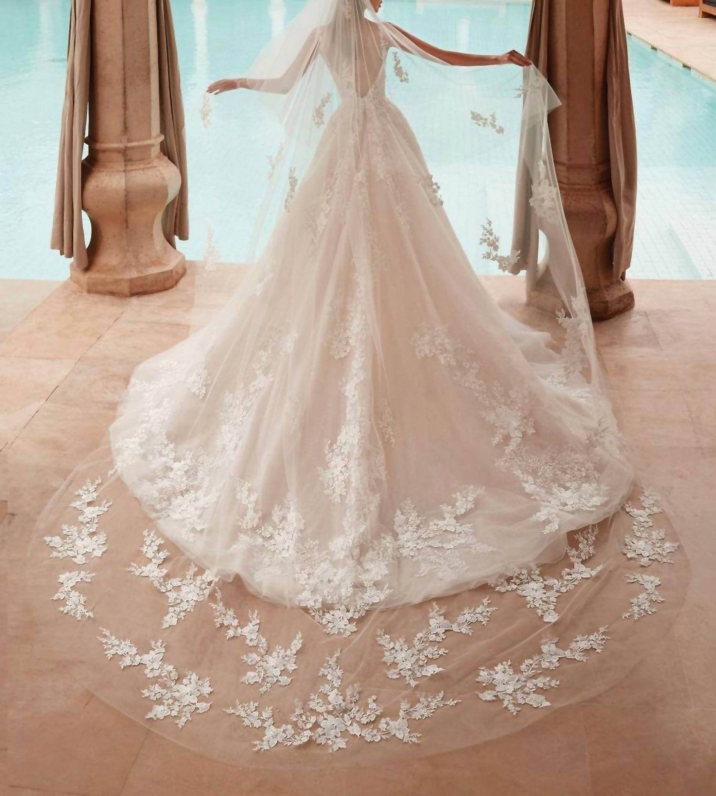 Demetrios - Beaded Lace Tulle Gown - Rack Hunt -