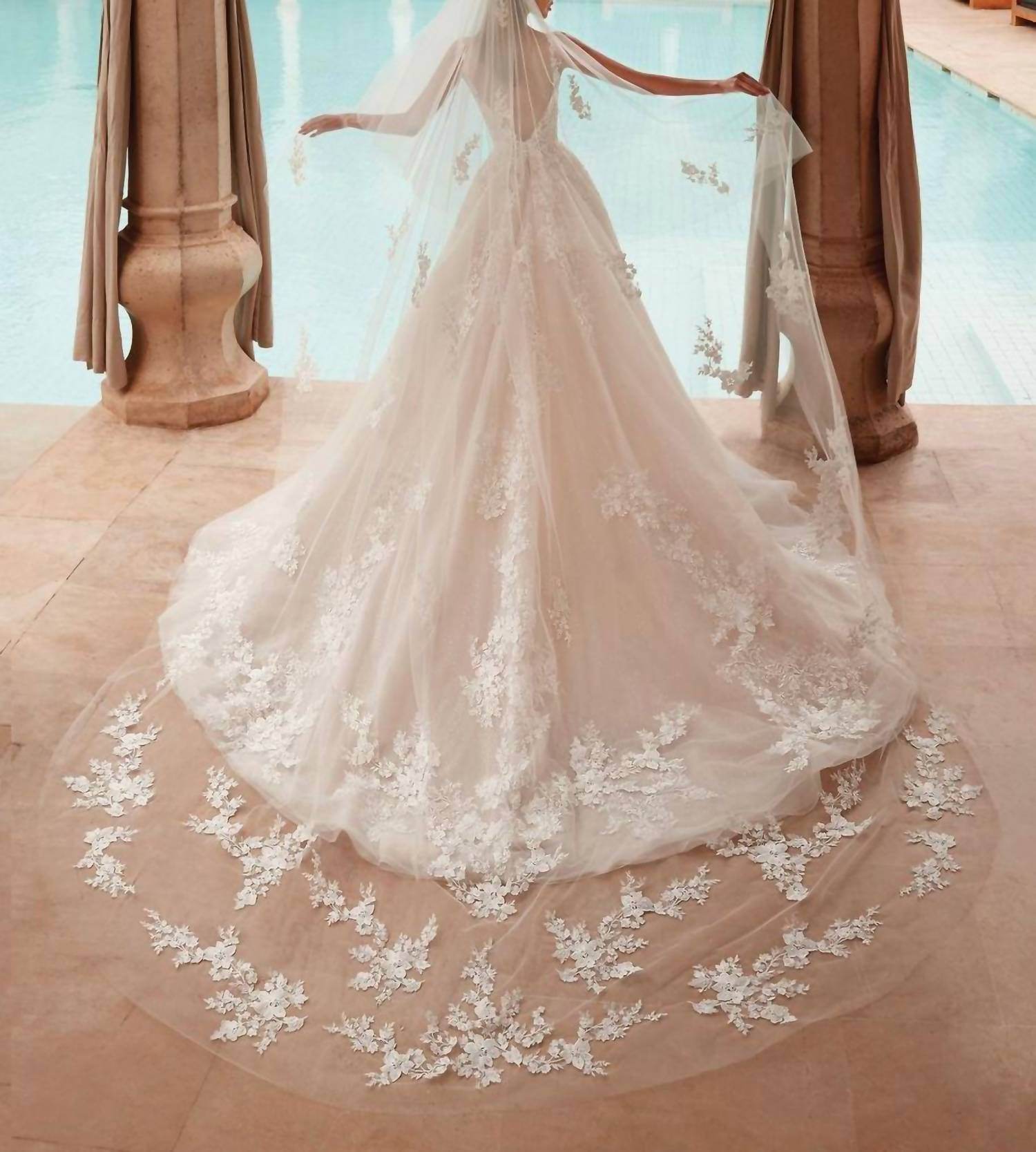 Demetrios - Beaded Lace Tulle Gown - Rack Hunt -