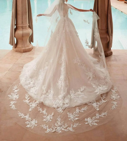 Demetrios - Beaded Lace Tulle Gown - Rack Hunt