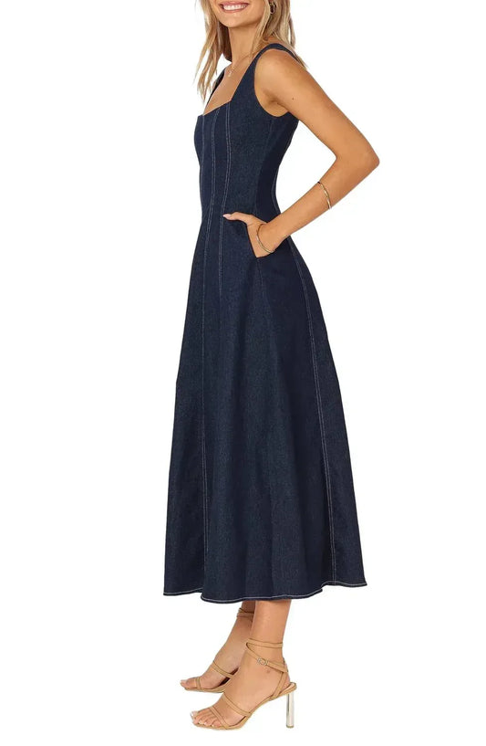 Petal & Pup - Callum Sleeveless Denim Maxi Dress - Rack Hunt