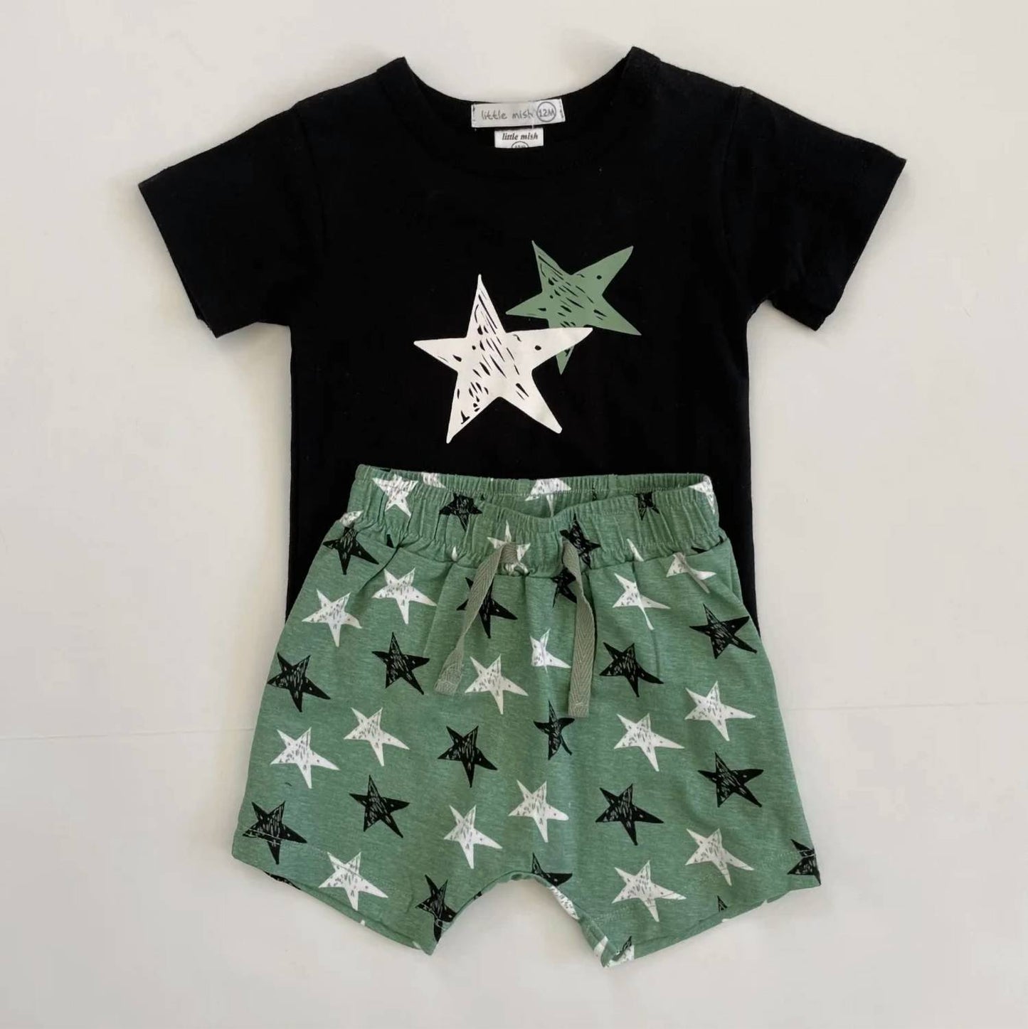 Kids' Scetched Star Short Set
