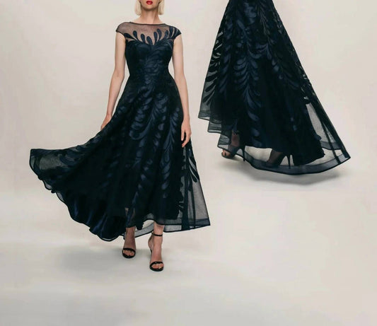 Floral Applique High Low Gown