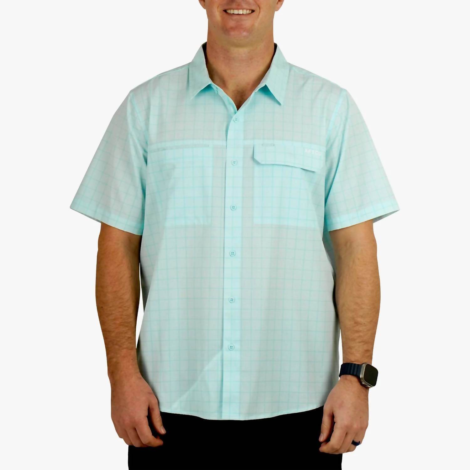 AFTCO - Air-o Mesh Printed Short Sleeve Button Down Shirt - Rack Hunt -