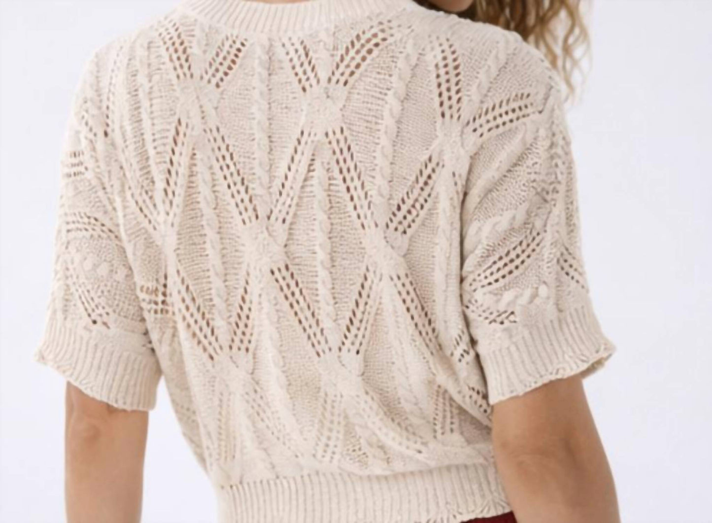 Short Sleeve Dolman Stitchery Cardigan