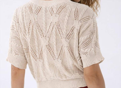 Short Sleeve Dolman Stitchery Cardigan