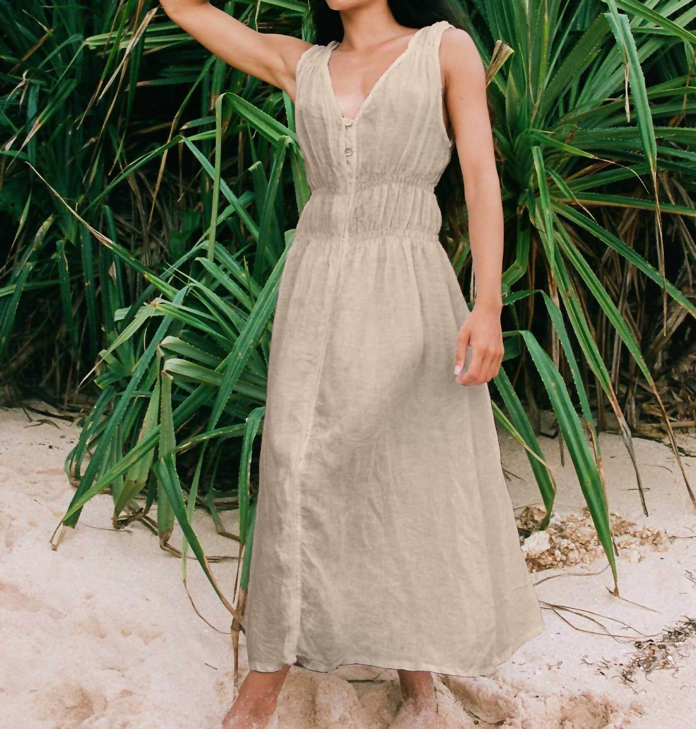 Yoga Jeans - Women's Linen Button Down Dress - Rack Hunt