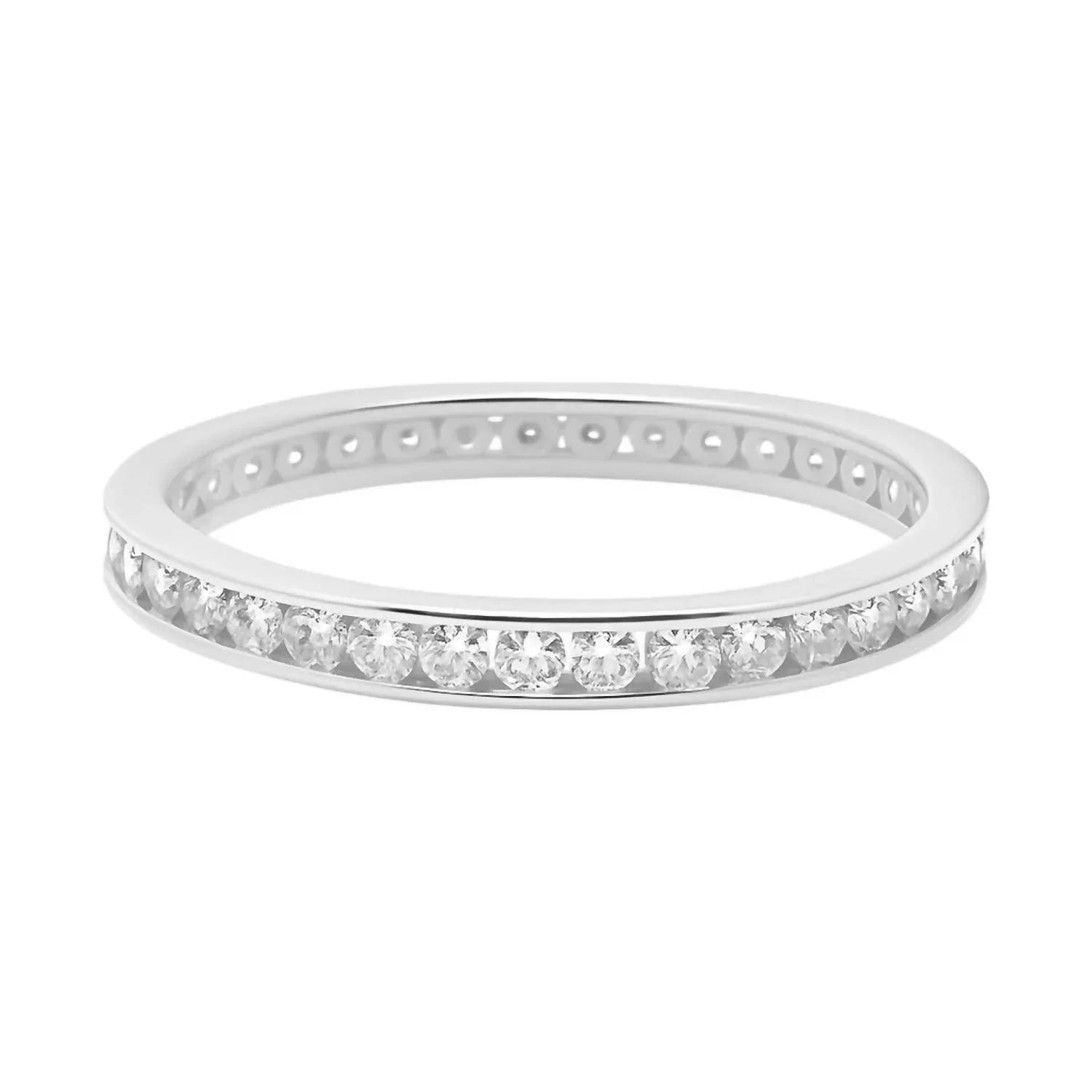 Allyanna Gifts - Women's Moissanite Pave Eternity Band Ring - Rack Hunt
