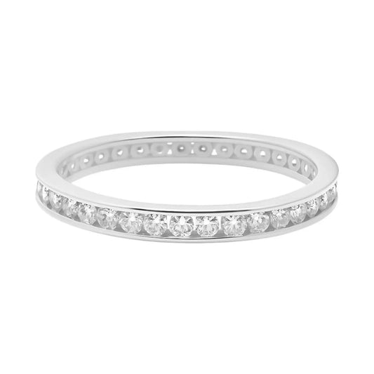 Allyanna Gifts - Women's Moissanite Pave Eternity Band Ring - Rack Hunt
