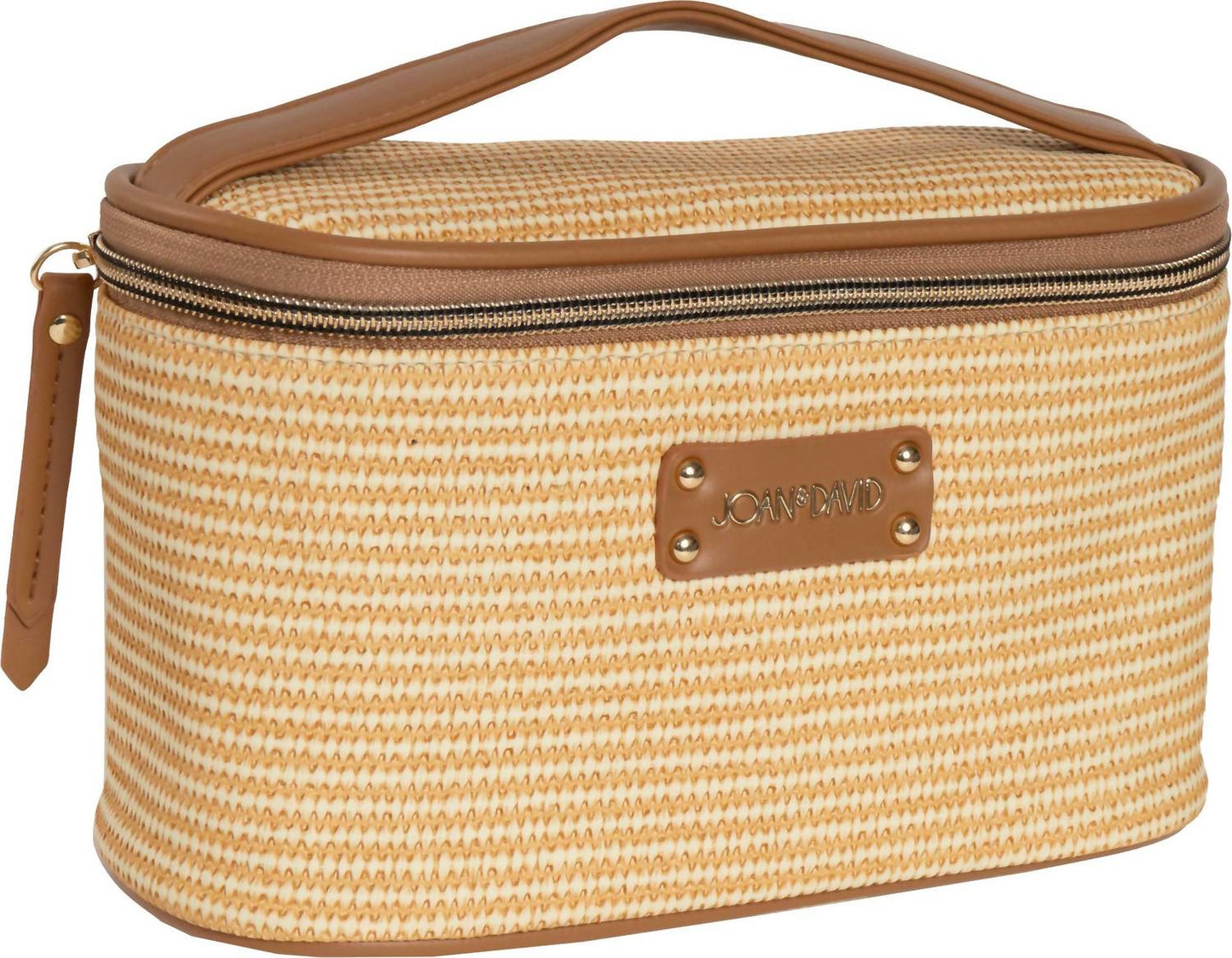 Women's Straw Texture 4 Piece Clear Cosmetic Bag Set