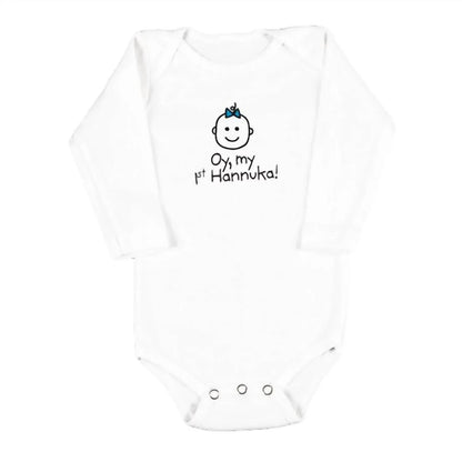 HelloEveryWear - Baby Girls Oy, My 1st Hannuka Onesie - Rack Hunt
