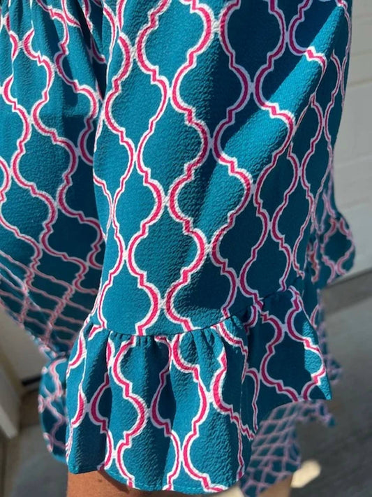 Geo Print Romper - Plus