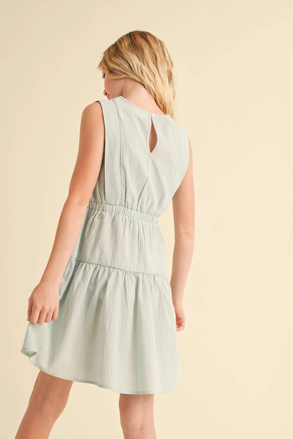 Girls Two Tier Knee Length Dress