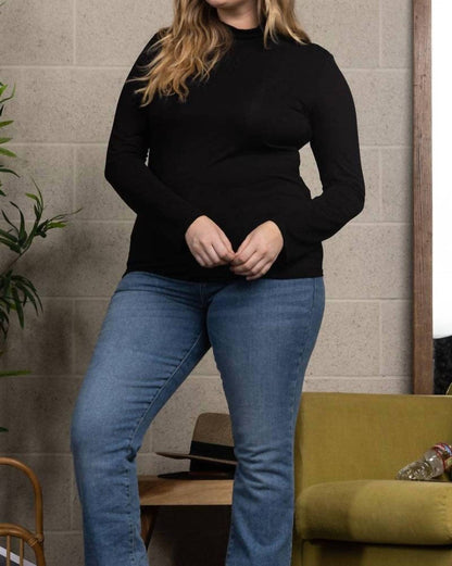 Cowl Neck Long Sleeves Plus Size Top