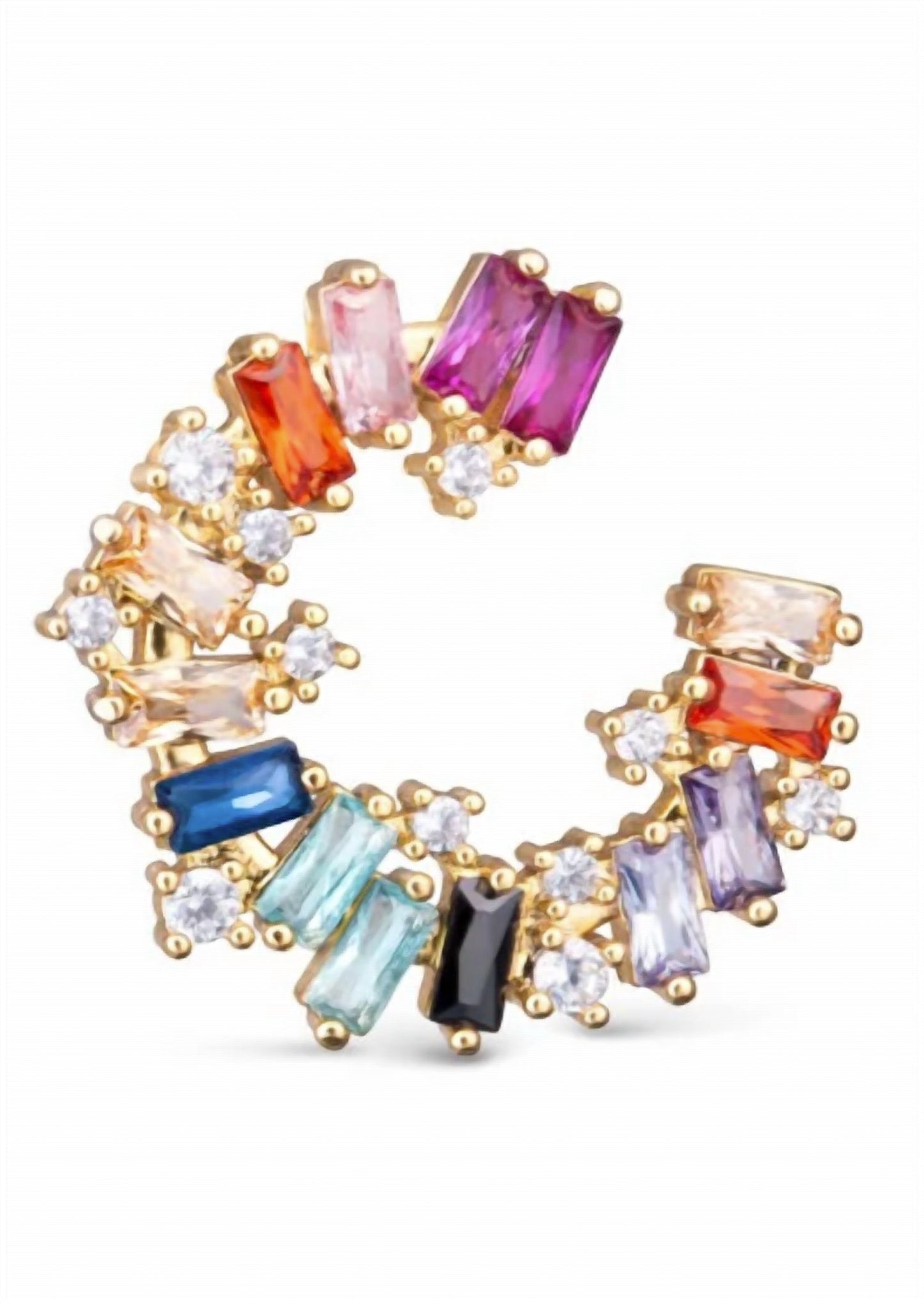 Women's Multi-color Open Circle Stud Earrings