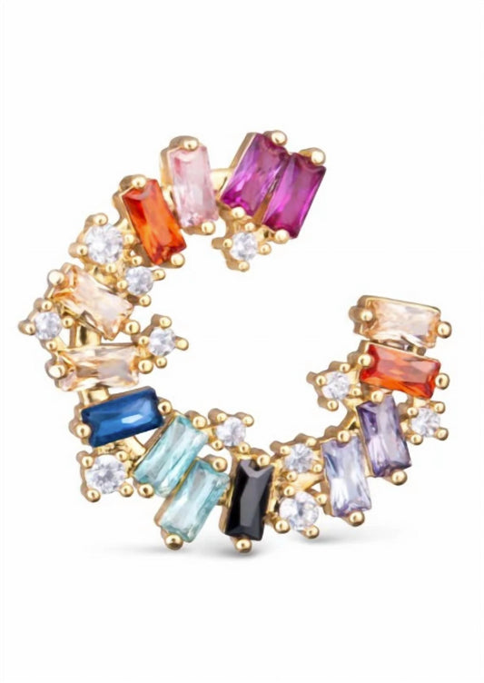 Women's Multi-color Open Circle Stud Earrings