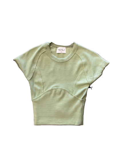 Girl's Rayon Rib Cap Sleeve Tee