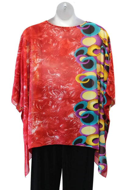 Sterling Styles - Women's Abstract Print Art To Wear Top - Rack Hunt