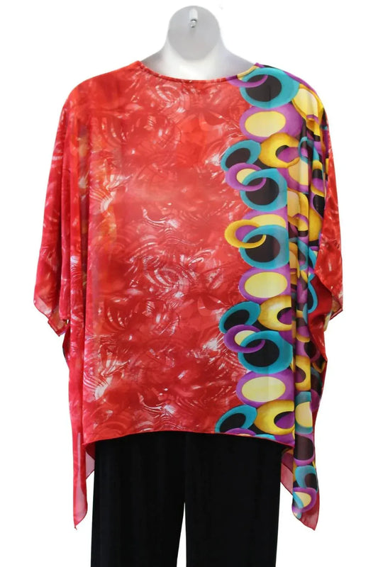 Sterling Styles - Women's Abstract Print Art To Wear Top - Rack Hunt