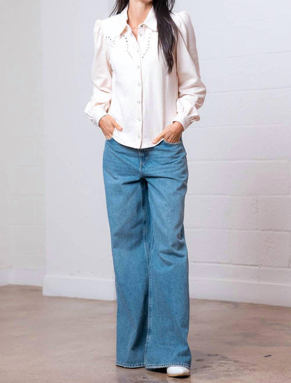 Amarillo Studded Yoke Western Blouse