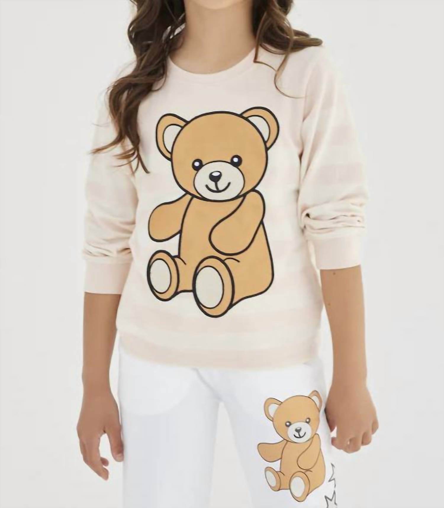 Sasha+Z - Bear Printed Cotton Sweatshirt - Rack Hunt -