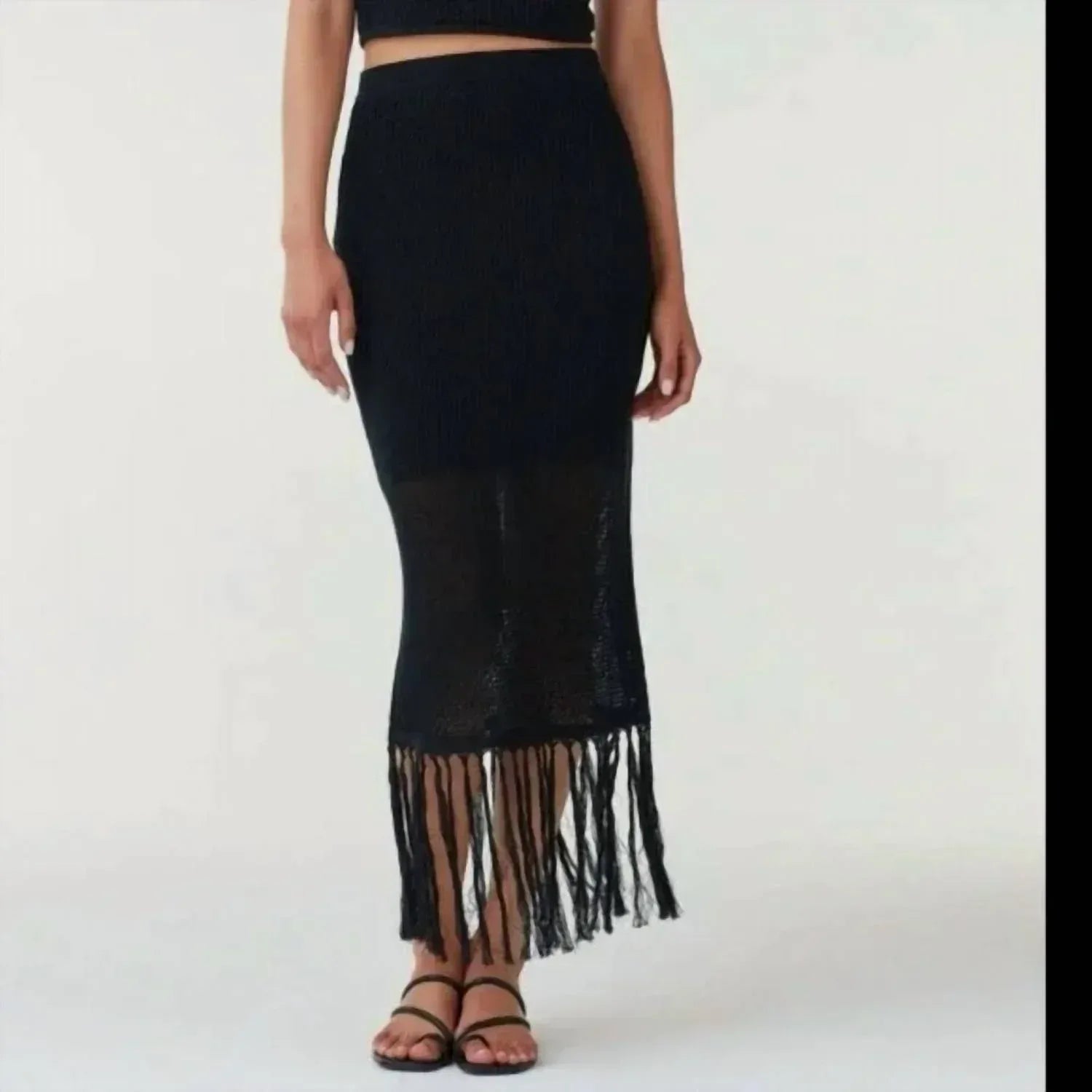 Vetta - Getaway Collection Knit Fringe Maxi Skirt - Rack Hunt