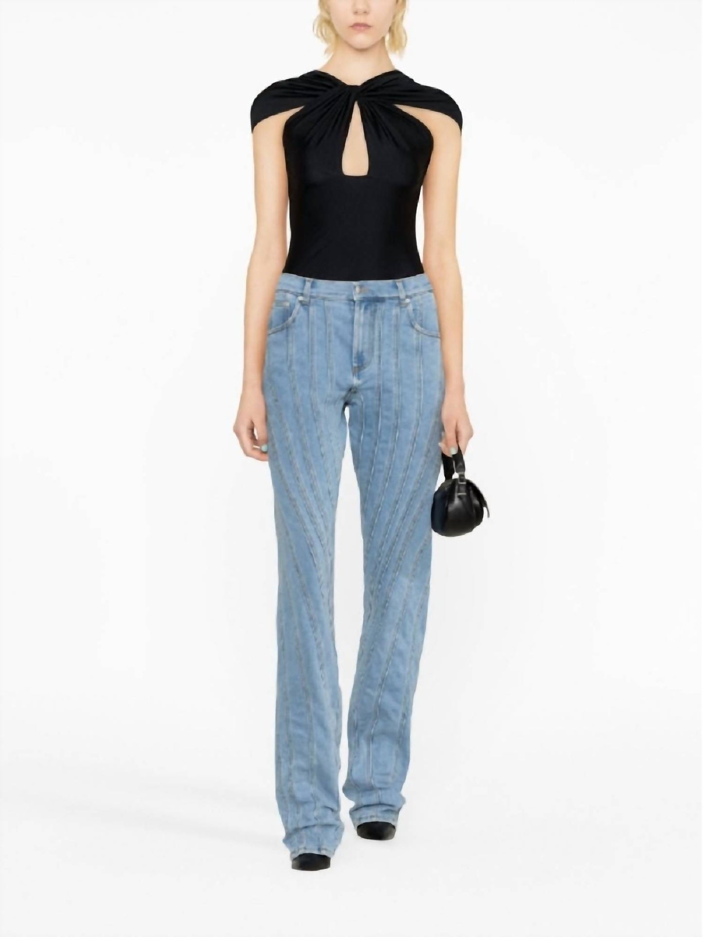 Pre-loved Spiral Panel Detail Denim Pants
