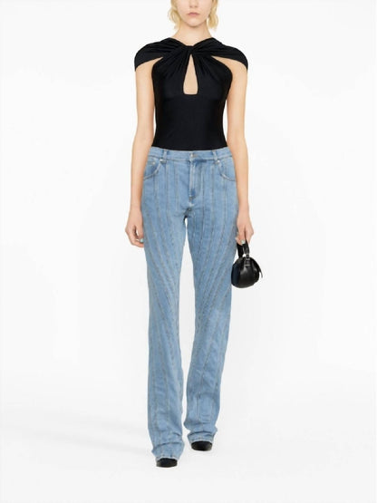 Pre-loved Spiral Panel Detail Denim Pants