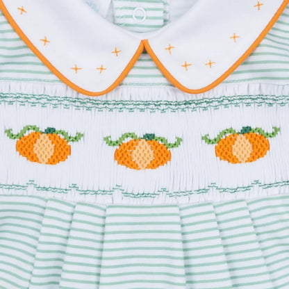 Magnolia Baby - Girl's Lil' Pumpkin Classics Smocked Short Playsuit - Rack Hunt