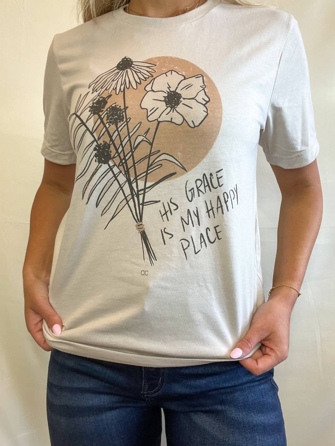 His Grace Is My Happy Place Tee - Plus