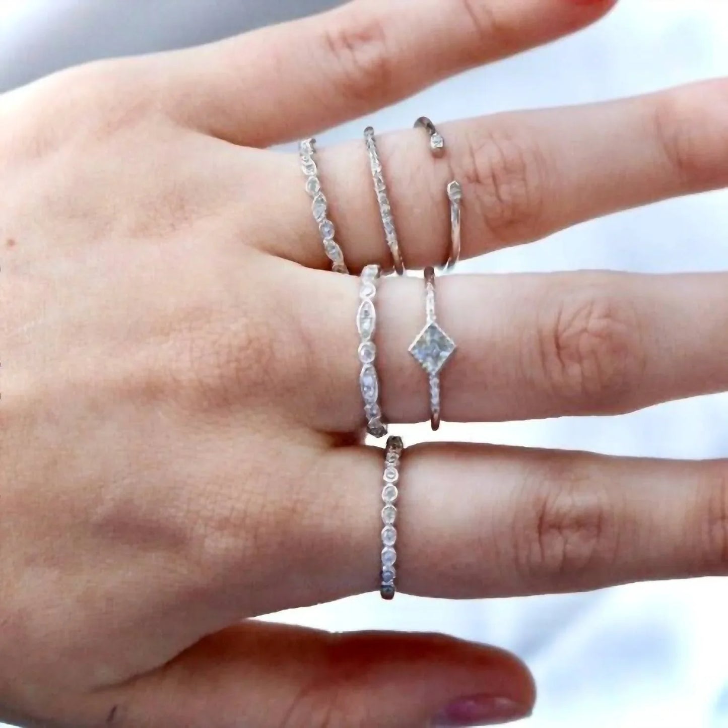 Allyanna Gifts - Women's Marbella Stackable Ring Set - alternate view - Rack Hunt