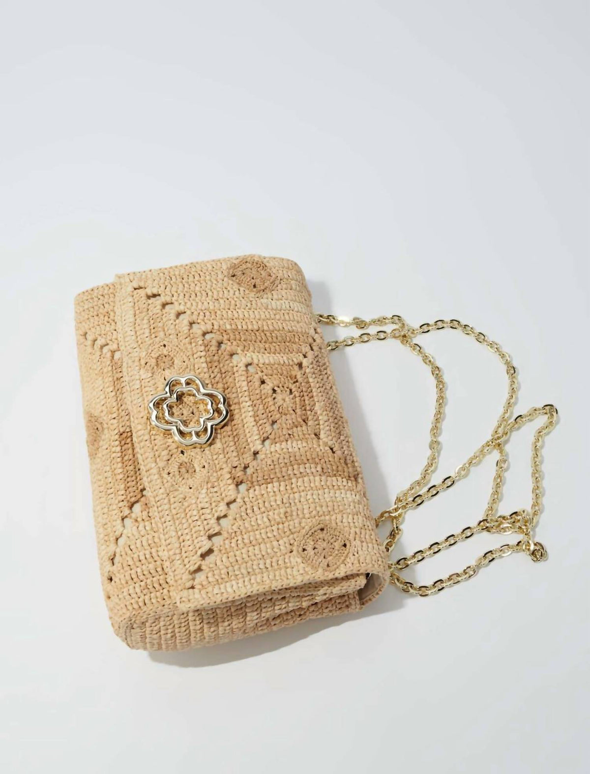 Women's Clover Raffia Shoulder Bag
