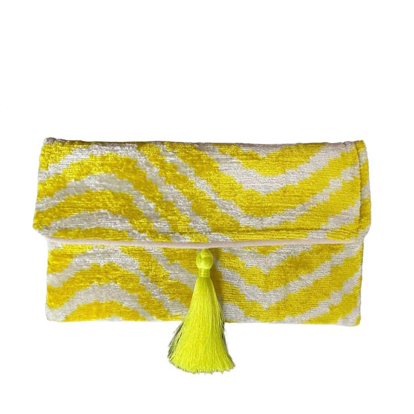 Ayca - Women's Silk Velvet Ikat Clutch - Rack Hunt -