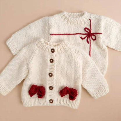 Kid's Cozy Knit Cardigan With Bow