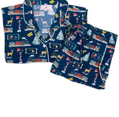 Small Shop - Boy's Polar Express Button Down Pajama Set - Rack Hunt