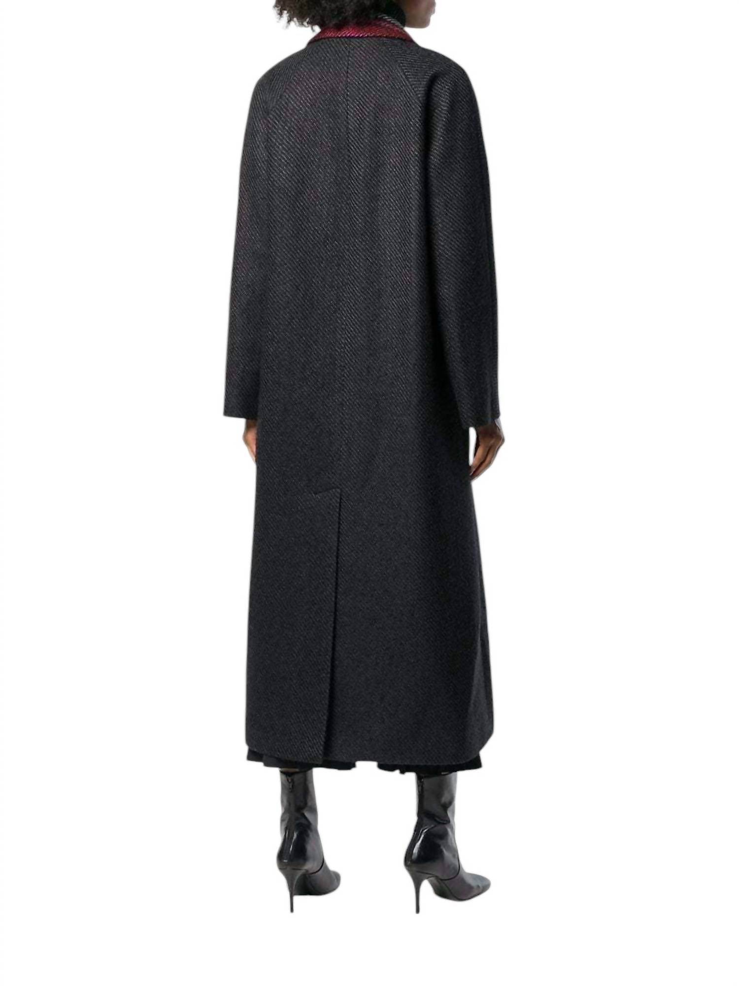 Marco De Vicenzo - Runway Wool Blend Striped Long Coat - Rack Hunt -