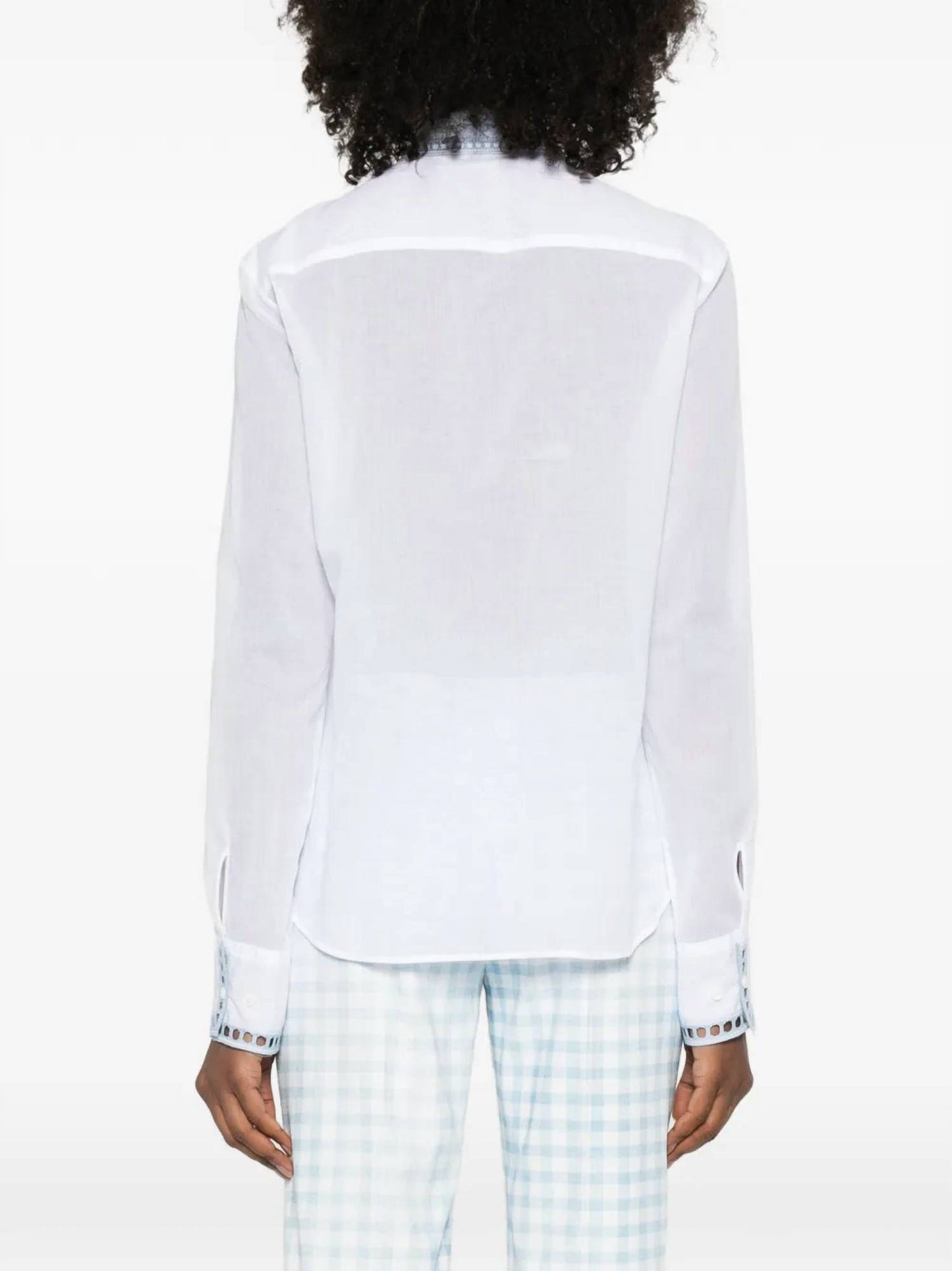 Embroidered Button Front Top