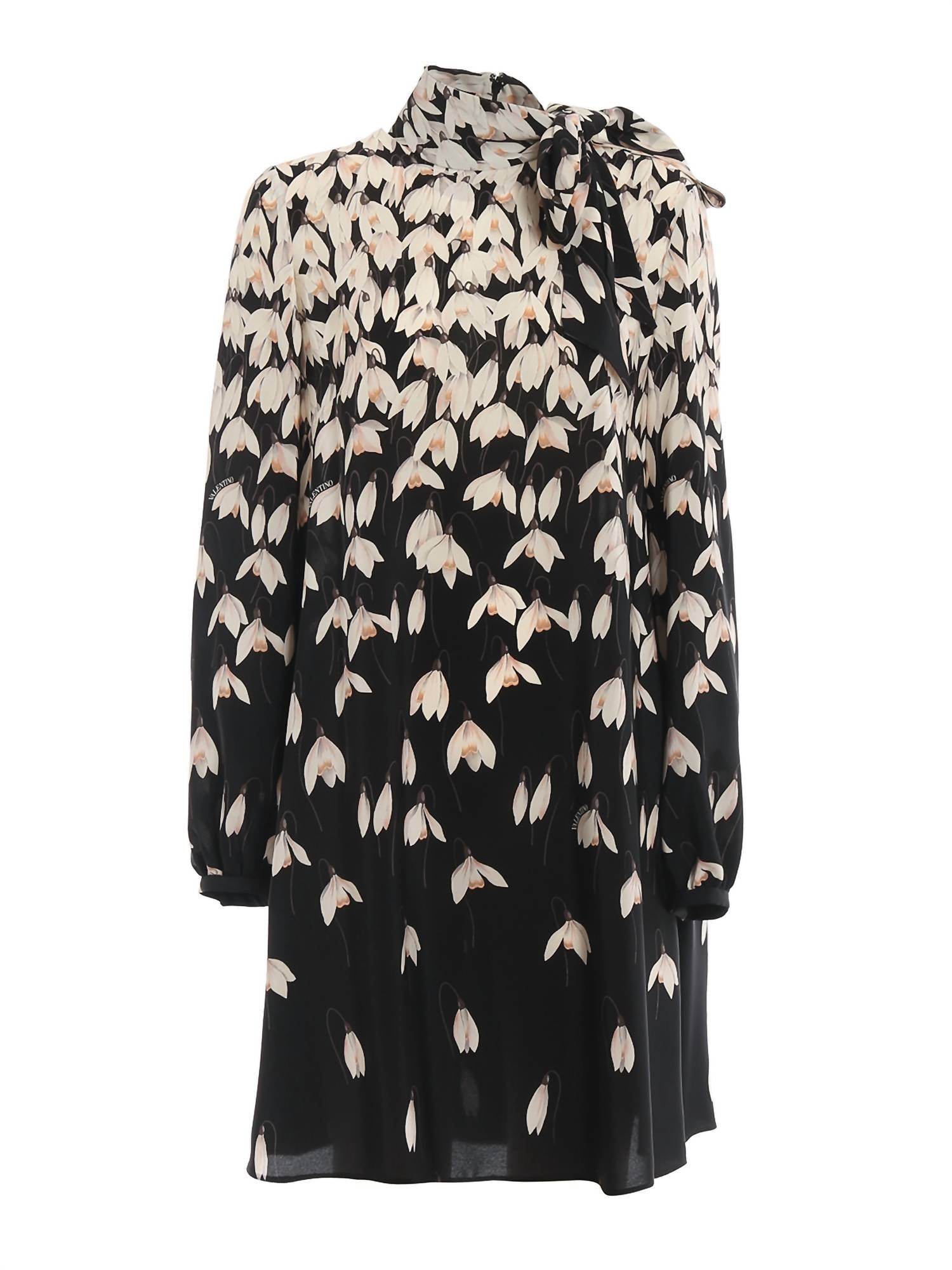 Valentino - Snowdrop Crepe De Chine Silk Dress - Rack Hunt